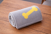 Talking Dog Club Bone Print Viscose Blanket for Dogs (Grey and Yellow Bone) Both-Bedding, Mats & Travel Supplies Talking Dog Club Dropship