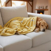 Talking Dog Club Bone Print Viscose Blanket for Dogs (Yellow and Grey Bone) Both-Bedding, Mats & Travel Supplies Talking Dog Club Dropship