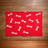 Talking Dog Club Bone Print Viscose Blanket for Dogs (Red and Grey Bone) Both-Bedding, Mats & Travel Supplies Talking Dog Club Dropship 100x120cm