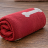 Talking Dog Club Bone Print Viscose Blanket for Dogs (Red and Grey Bone) Both-Bedding, Mats & Travel Supplies Talking Dog Club Dropship
