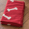 Talking Dog Club Bone Print Viscose Blanket for Dogs (Red and Grey Bone) Both-Bedding, Mats & Travel Supplies Talking Dog Club Dropship