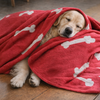 Talking Dog Club Bone Print Viscose Blanket for Dogs (Red and Grey Bone) Both-Bedding, Mats & Travel Supplies Talking Dog Club Dropship
