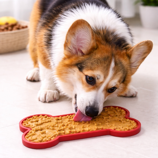 Talking Dog Club Lickable Bone Shaped Lick Mat for Dogs