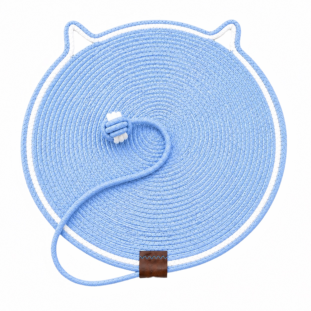 Talking Dog Club Rope Scratching Mat for Cats (Blue) Cats-Toys Talking Dog Club Dropship 45x45cm