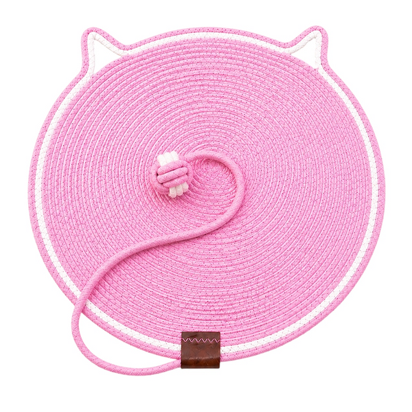 Talking Dog Club Rope Scratching Mat for Cats (Pink)