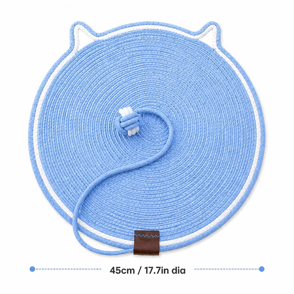Talking Dog Club Rope Scratching Mat for Cats (Blue)