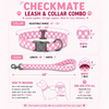 Talking Dog Club Checkmate Leash and Collar Combo (Pink) Dogs-Collar, Leashes, harnesses Talking Dog Club Dropship