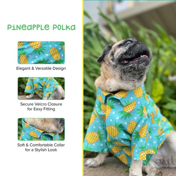 15buttons Pineapple Polka Shirt for Dogs