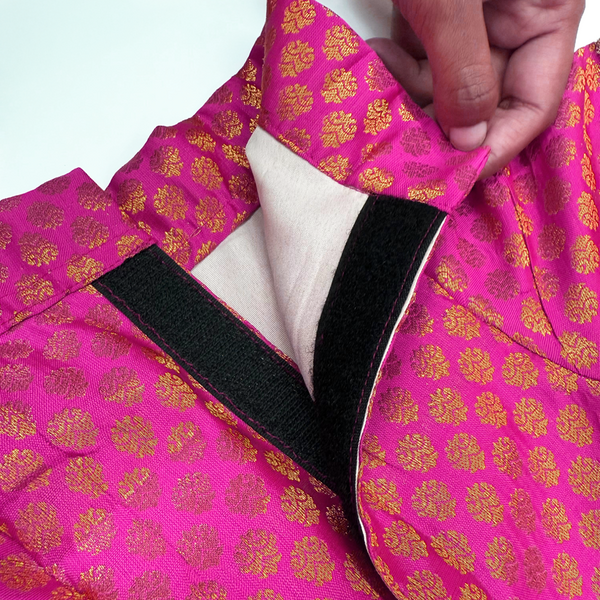 Pawsindia Traditional Royal Brocade Dress for Dogs (Pink)