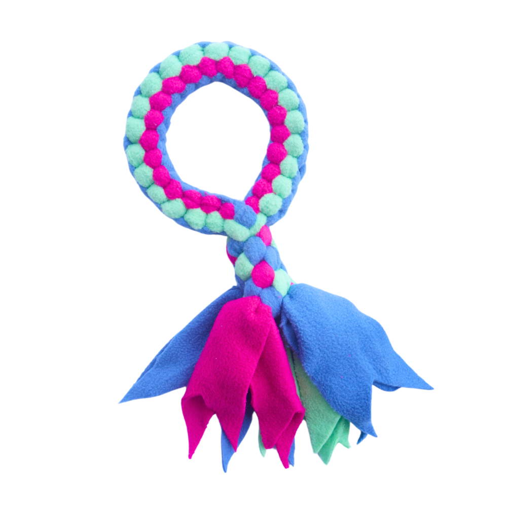 For The Love Of Dog Tug O Loop Chew Toy for Dogs (Pink/Green/Blue) Dogs-Toys For The Love Of Dog Dropship 33x13cm