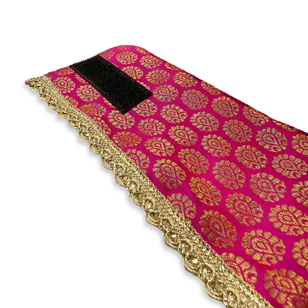 PawsIndia Traditional Royal Brocade Tuxedo for Dogs and Cats (Pink)