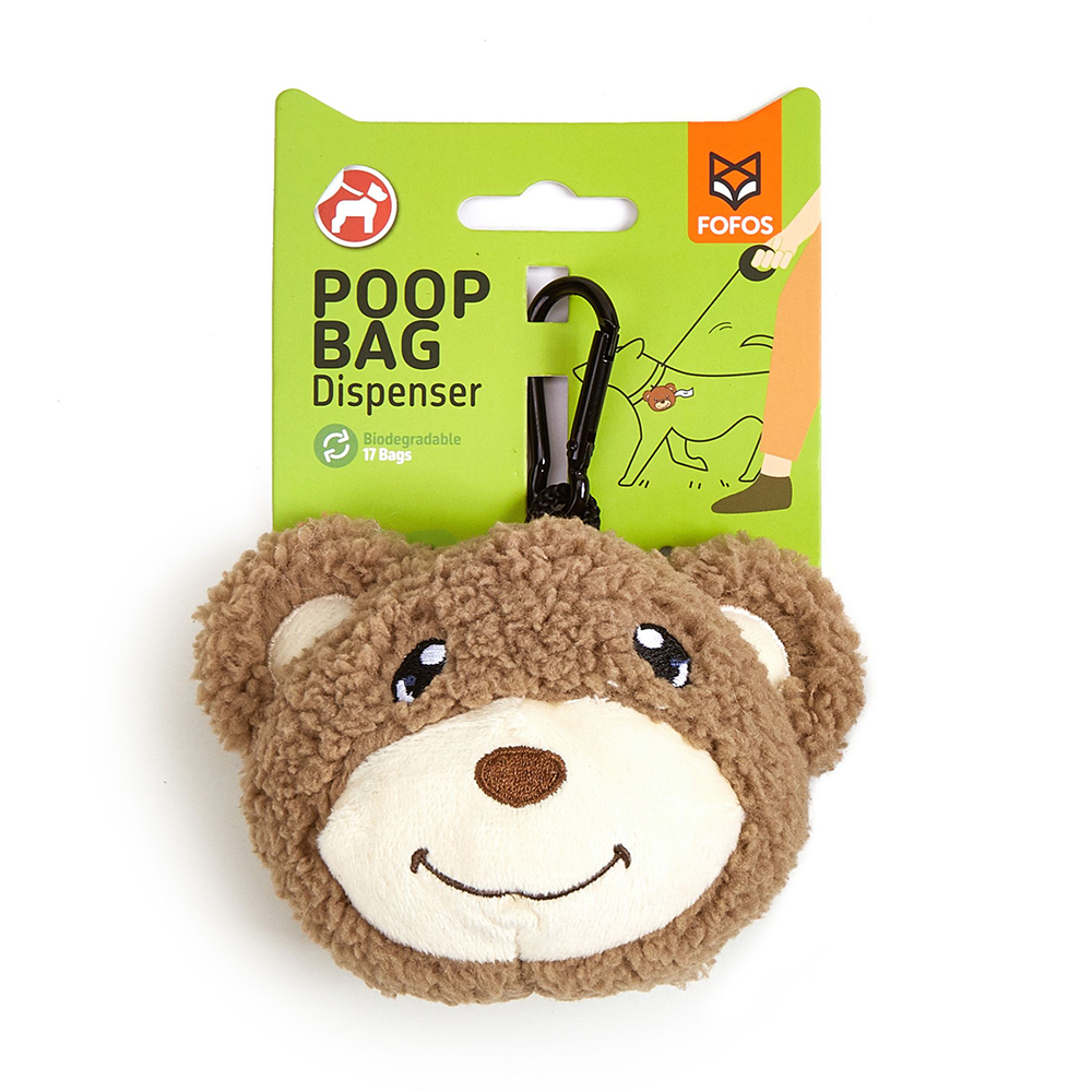 Fofos Plush Bear Poop Bags for Dogs and Cats Both-Health & Wellness Barkbutler 32x23cm