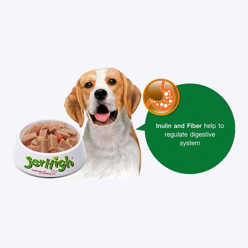 Henlo Chicken & Vegetable Baked Dry Food for Adult Dogs and JerHigh Vegetable and Chicken in Gravy Dog Wet Food Combo