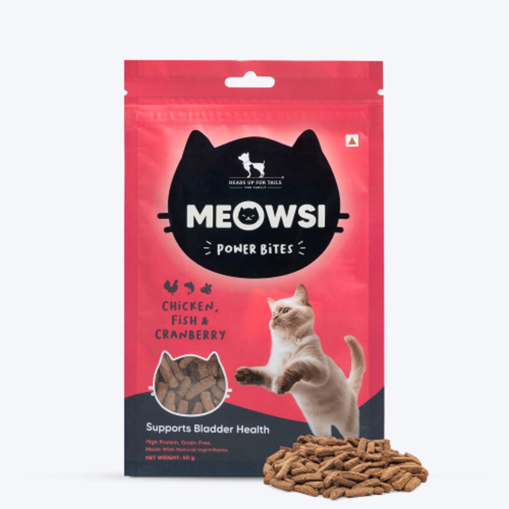 HUFT Meowsi Grain Free Chicken, Fish & Cranberry Power Bites Cat Treats Cats-Treats & Others Heads Up for Tails 50g