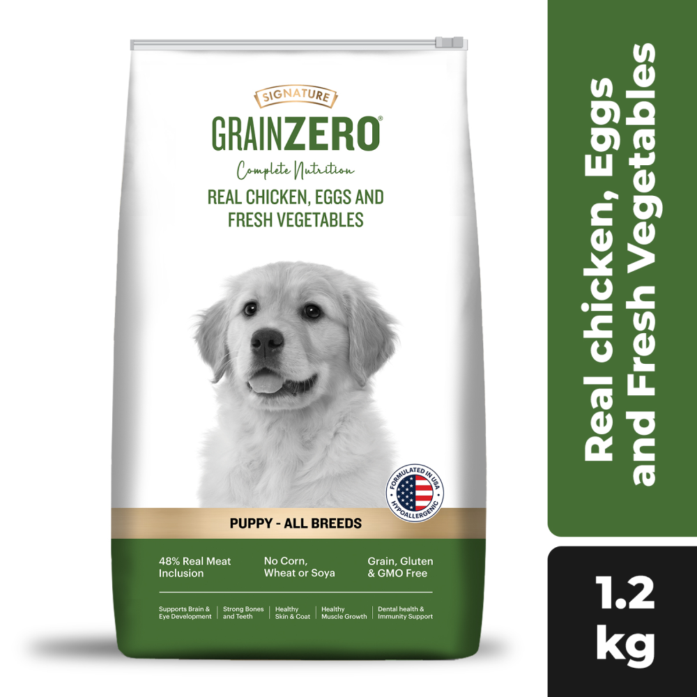Signature Grain Zero Real Chicken, Egg and Vegetables Puppy Dog Dry Fo ...