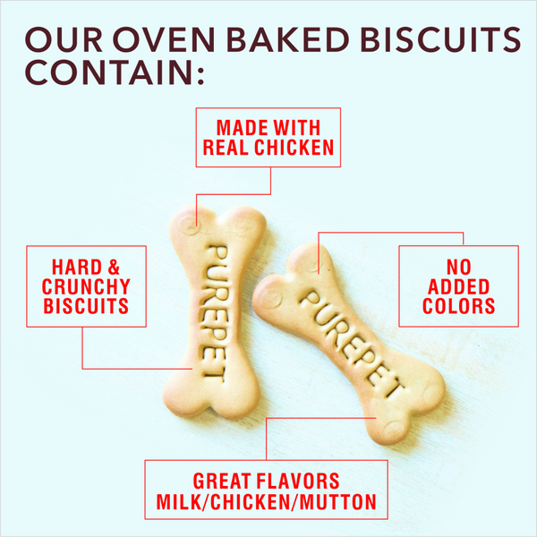 Purepet Chicken Flavour Real Chicken Biscuit Dog Treats Pouch