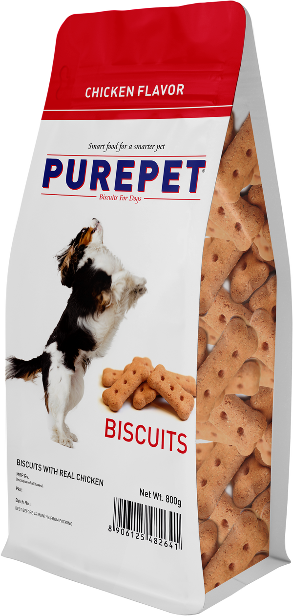 Purepet Chicken Flavour Real Chicken Biscuit Dog Treats Pouch