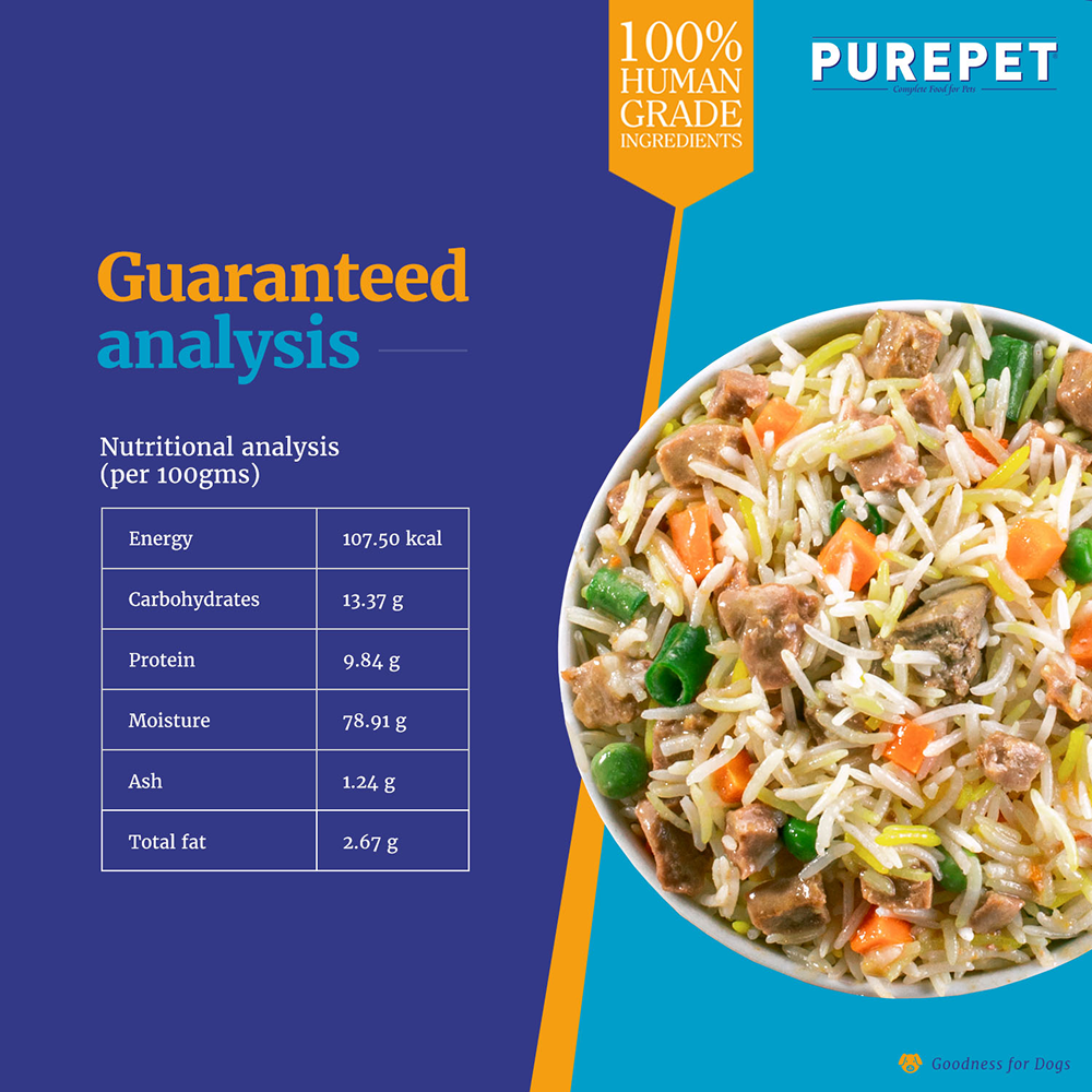 Purepet Chicken Biryani Fresh Food For Dogs Dogs-Wet Food Purepet
