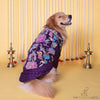 The Papaw Cartel Embroidered Motif Jacket Style Koti Kurta for Dogs & Cats (Purple Paisley) Both-Clothing & Accessories The Papaw Cartel Dropship