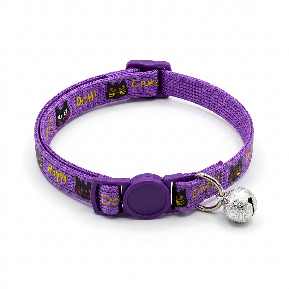 Basil Printed Collar for Cats & Puppies (Purple) Both-Collar, Leashes, harnesses Basil 18-28cm