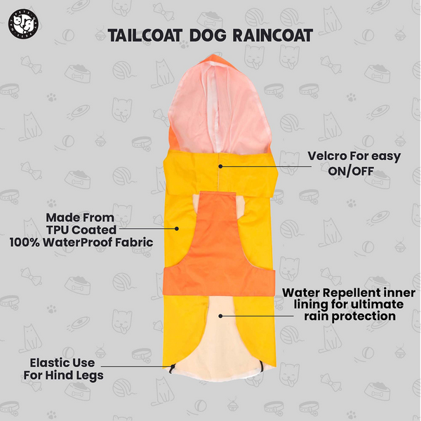 Thunder Dog Raincoat for Dogs (Yellow Orange)