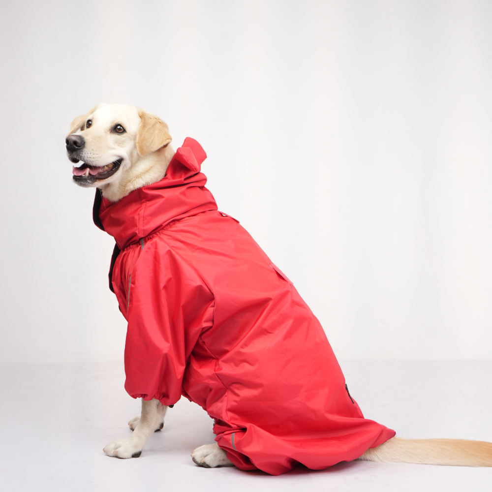 Skatrs RainRider Pro Reflective Waterproof Dog Raincoat (Red) Dogs-Clothing & Accessories Skatrs S
