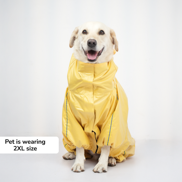 Skatrs RainRider Pro Reflective Waterproof Dog Raincoat (Yellow)