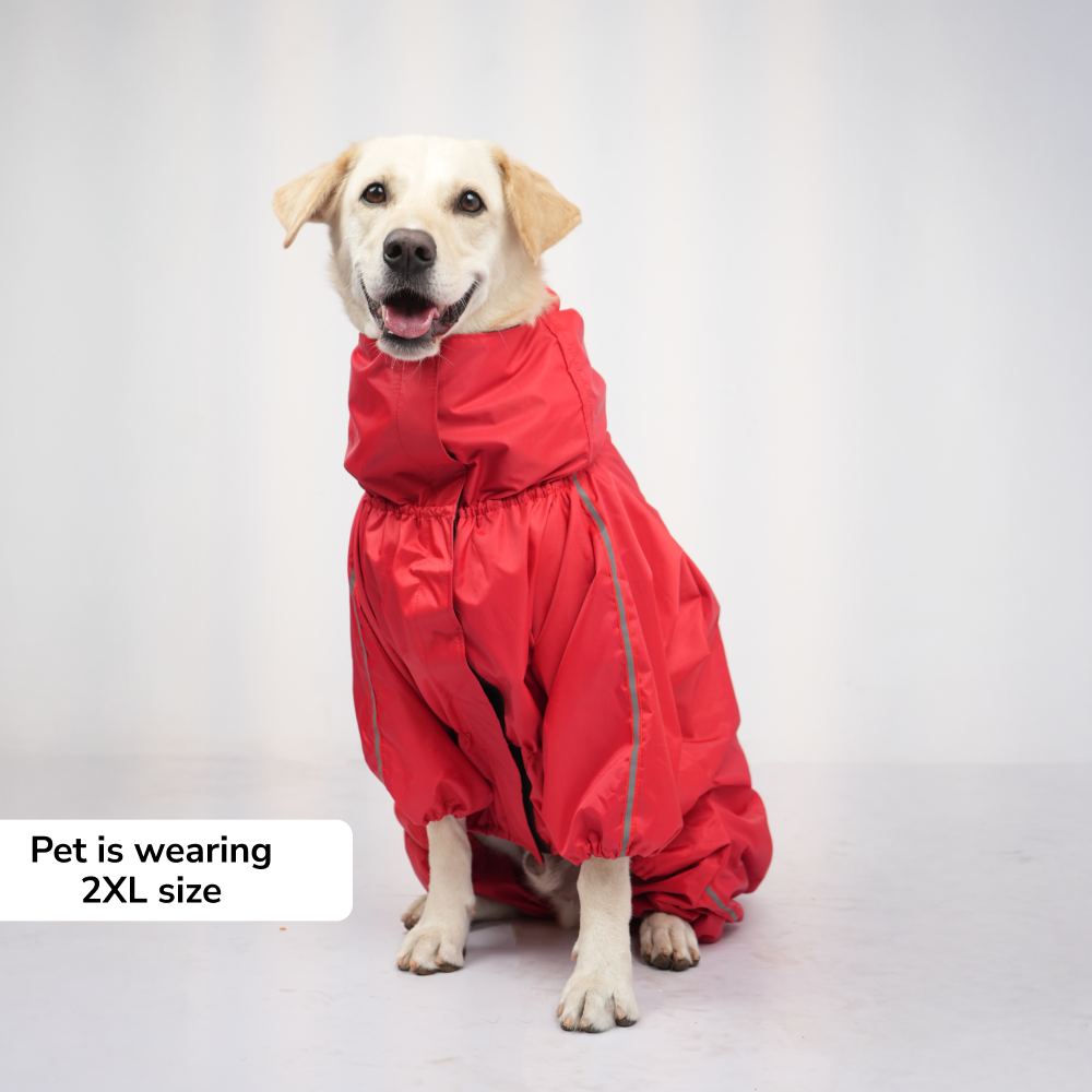 Skatrs RainRider Pro Reflective Waterproof Dog Raincoat (Red) Dogs-Clothing & Accessories Skatrs