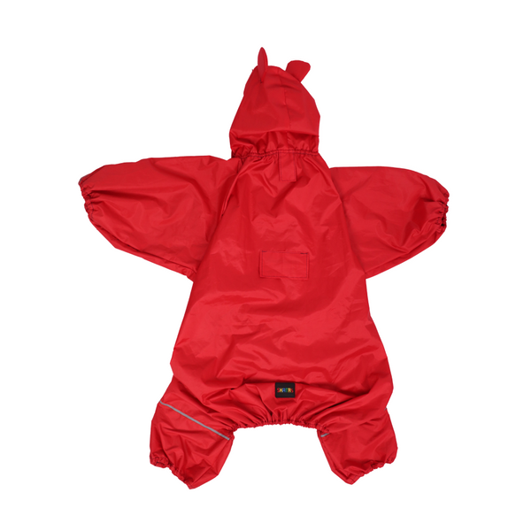 Skatrs RainRider Pro Reflective Waterproof Dog Raincoat (Red)
