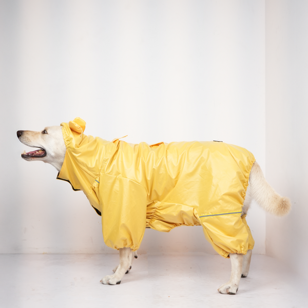 Skatrs RainRider Pro Reflective Waterproof Dog Raincoat (Yellow)