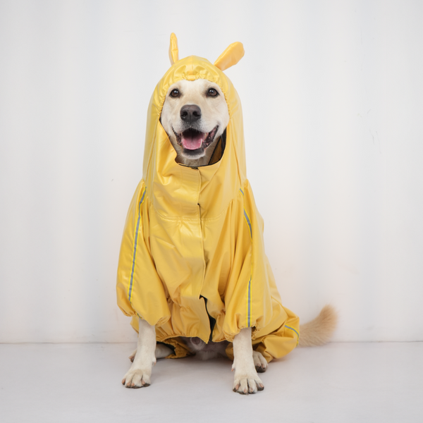 Skatrs RainRider Pro Reflective Waterproof Dog Raincoat (Yellow)