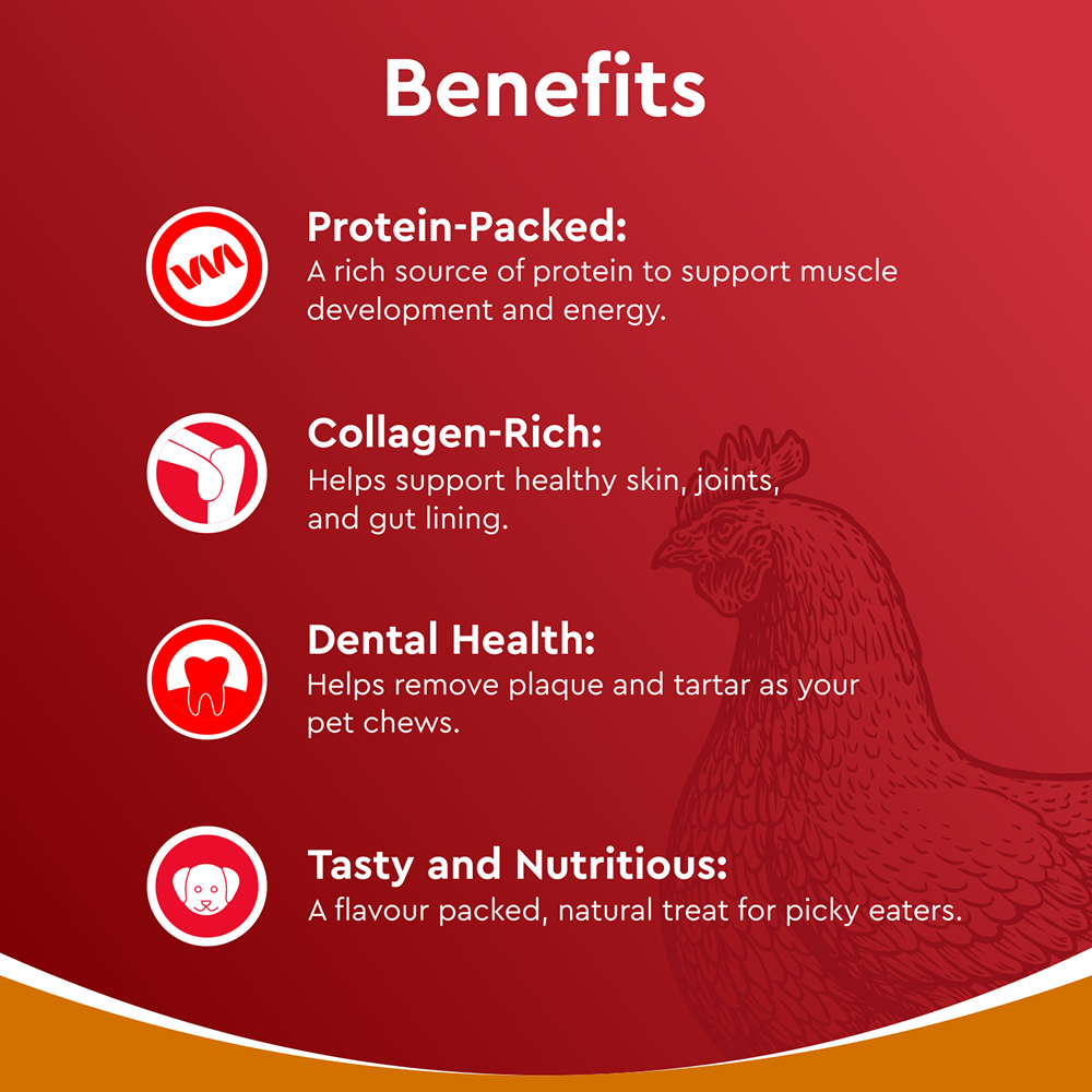 Drools Dehydrated Real Chicken Feet Chews Treat for Dogs Dog Treats + Others Drools