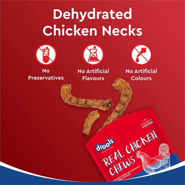 Drools Dehydrated Real Chicken Necks Chews Treat for Dogs
