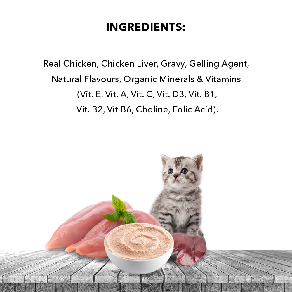 Active Real Chicken & Chicken Liver in Gravy Kitten Cat Wet Food ( Buy 1 Get 1) Cats-Wet Food Active