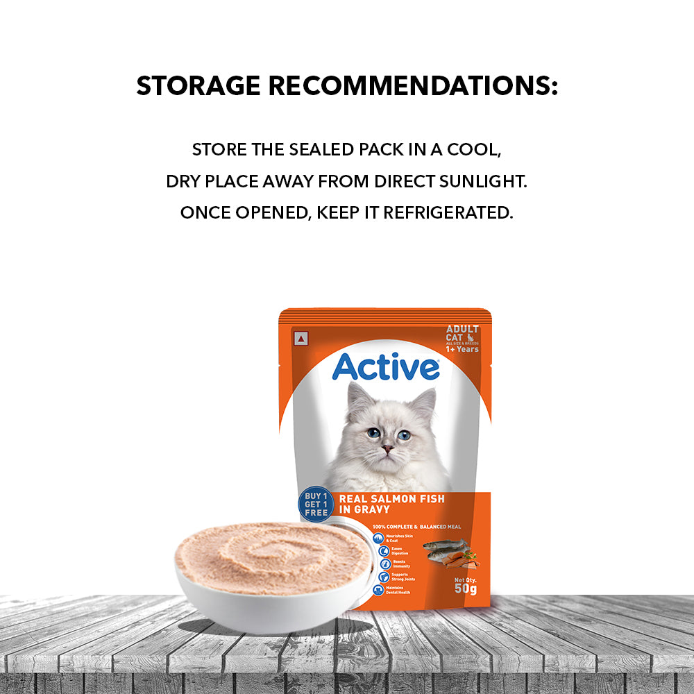 Active Real Salmon Fish in Gravy Adult Cat Wet Food ( Buy 1 Get 1 ) Cats-Wet Food Active