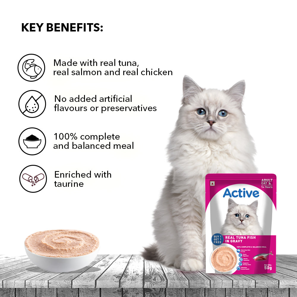 Active Real Tuna Fish in Gravy Adult Cat Wet Food ( Buy 1 Get 1 ) Cats-Wet Food Active