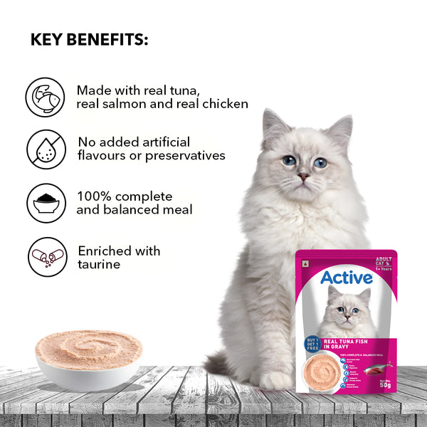 Active Real Tuna Fish in Gravy Adult Cat Wet Food ( Buy 1 Get 1 )
