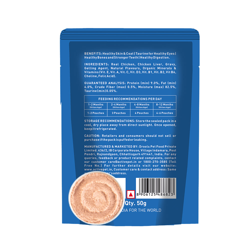 Active Real Chicken & Chicken Liver in Gravy Kitten Cat Wet Food ( Buy 1 Get 1) Cats-Wet Food Active