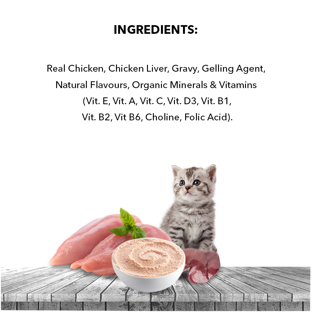 Active Real Chicken & Chicken Liver in Gravy Kitten Cat Wet Food ( Buy 1 Get 1) Cats-Wet Food Active
