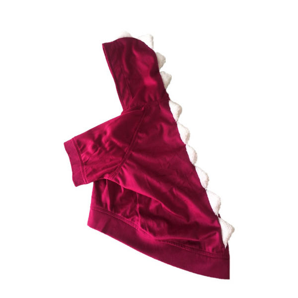 Dogobow Dino Hoodie for Dogs and Cats (Red) (Get a Bow Free)