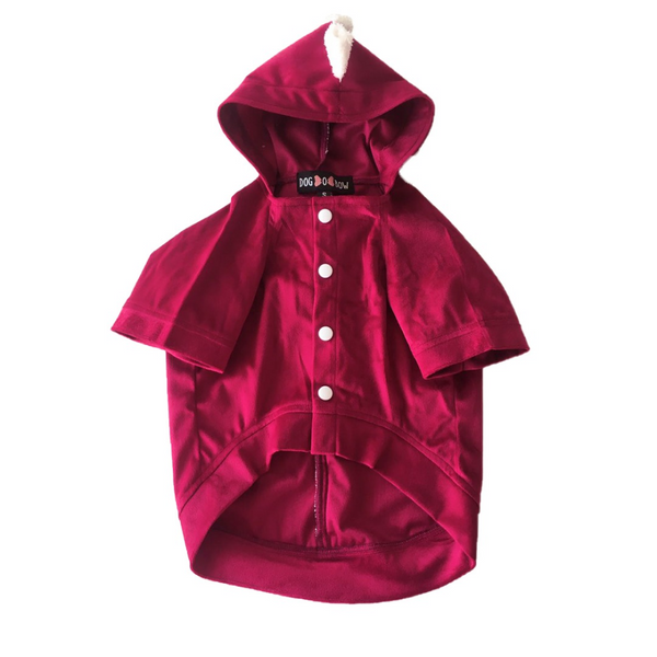 Dogobow Dino Hoodie for Dogs and Cats (Red) (Get a Bow Free)