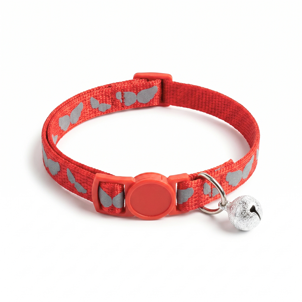 Basil Printed Collar for Cats & Puppies (Red) Both-Collar, Leashes, harnesses Basil 18-28cm