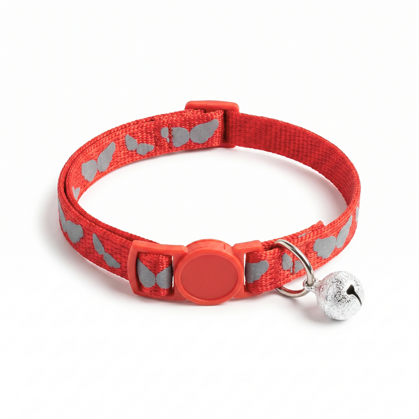 Basil Printed Collar for Cats & Puppies (Red)