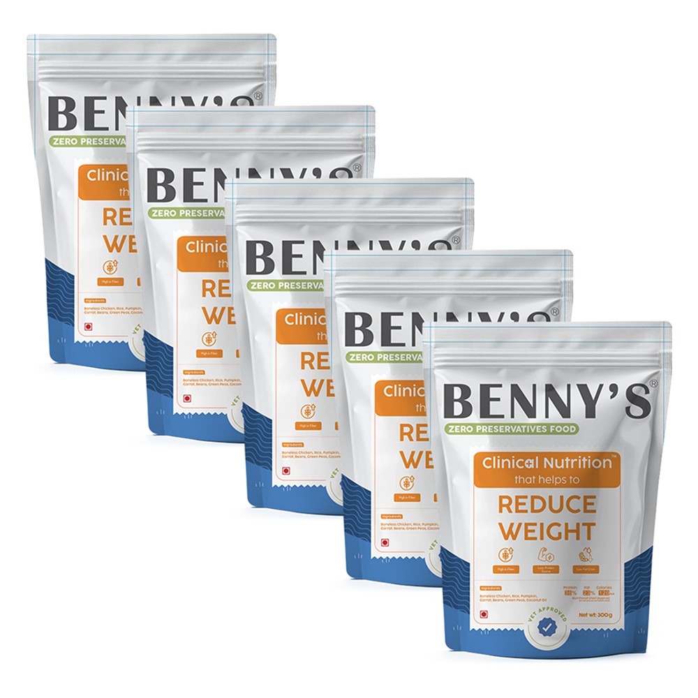 Benny's Bowl Clinical Nutrition for Weight Reduction Dog Wet Food Dogs-Fresh Food Bennys Bowl 5x300g