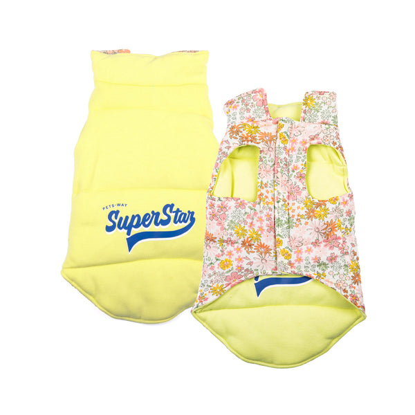 Pets Way Superstar Reversible Check Winter Jacket for Dogs (Lime)