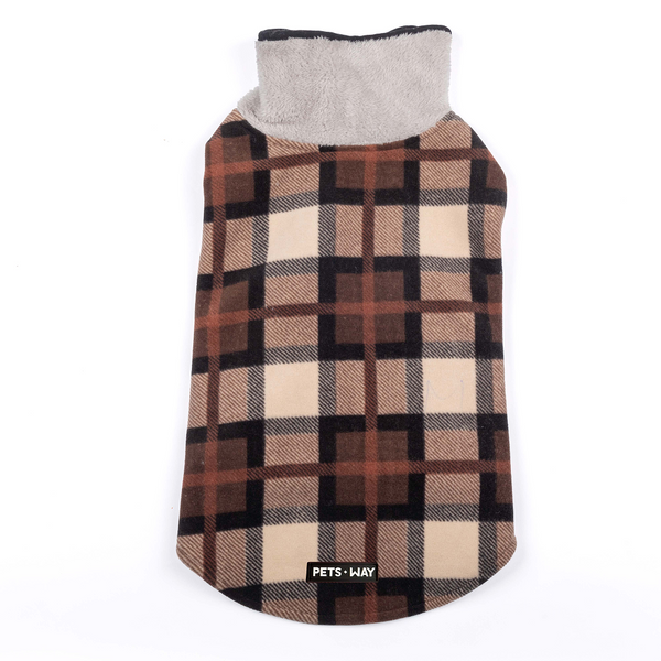 Pets Way Checks Winter Jacket for Dogs (Brownie)