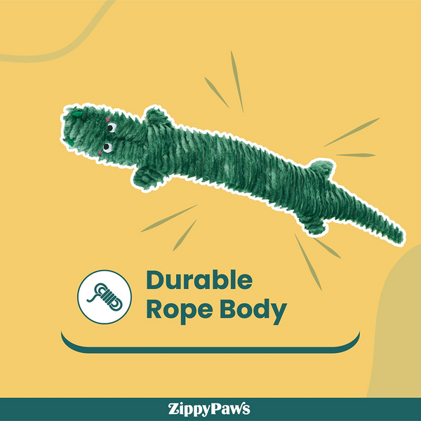 Zippy Paws Reptilez Alligator Rope Toy for Dogs