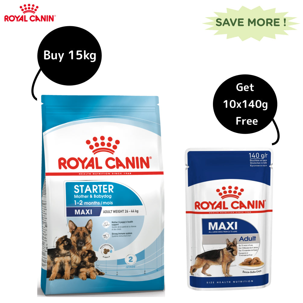 Royal Canin Maxi Starter Dry Dog Food (Get Maxi Adult Wet Food)