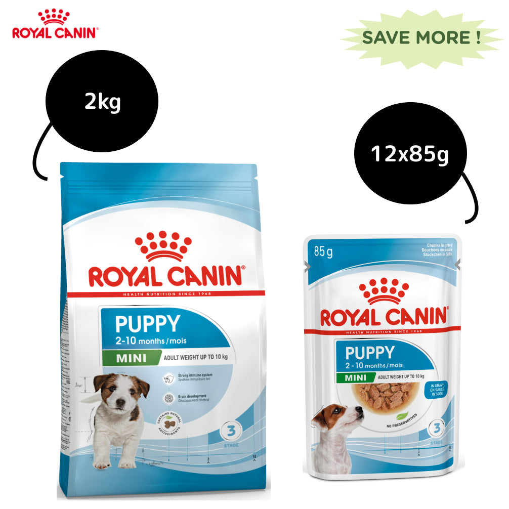 Royal Canin Mini Puppy Dog Dry and Wet Food Combo