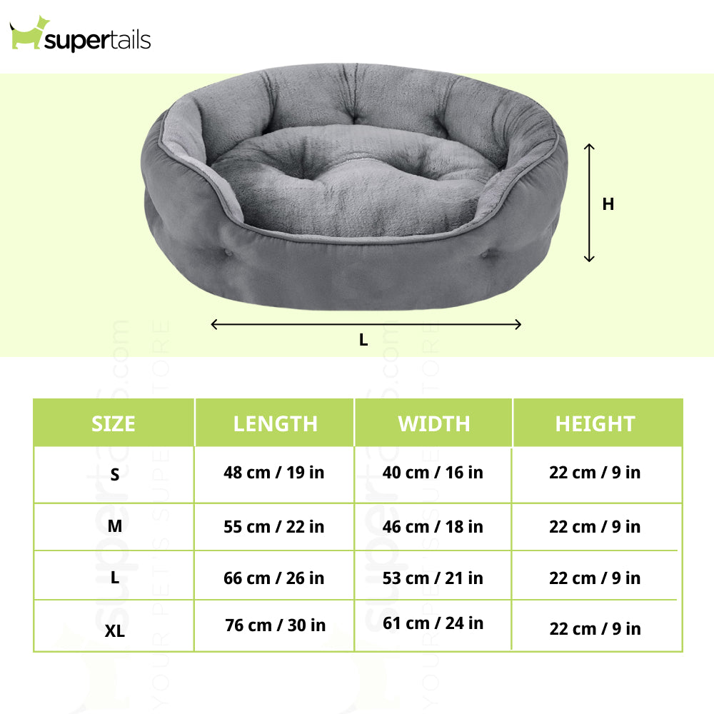 Royal Pets Cart Reversible Oval Bed for Dogs and Cats (Grey)